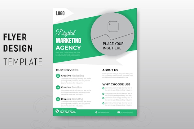 Corporate business flyer and digital marketing agency or sleek a4 design template