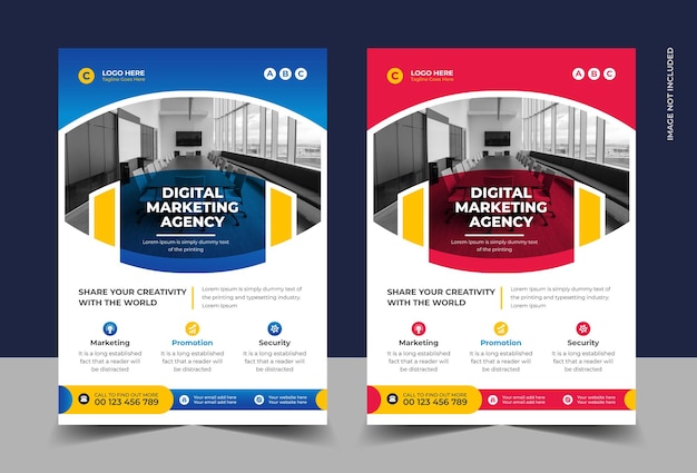 Corporate business flyer digital marketing agency template