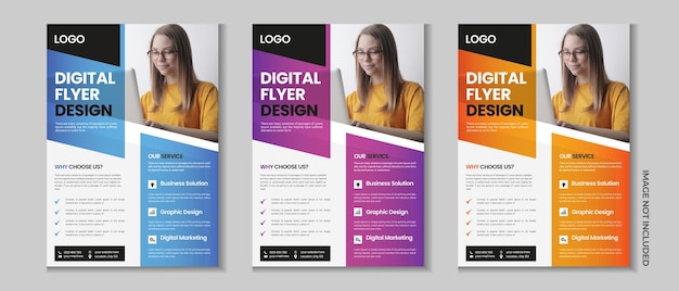 Дизайн обложки флаера корпоративного бизнеса Флаер цифрового маркетинга Шаблон бизнес-брошюры