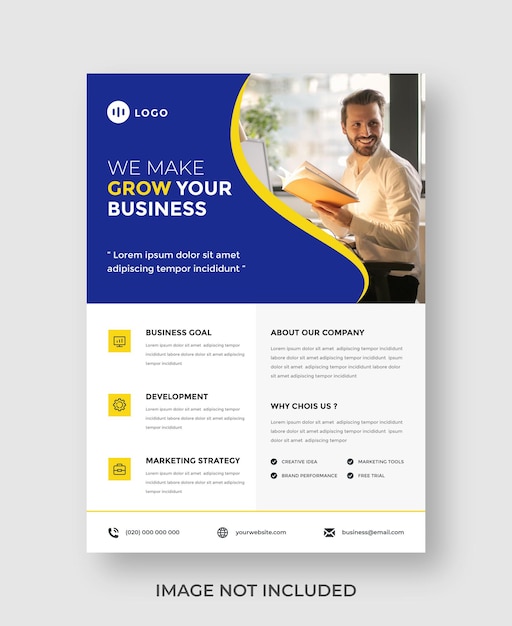 Corporate business flyer layout template in A4 size ready to print Modern brochure cover design