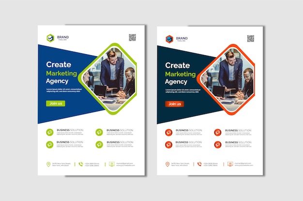 Corporate Business Flyer poster pamphlet brochure cover design layout background two colors scheme