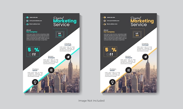 Corporate Business Flyer poster template brochure cover design layout background two colors scheme