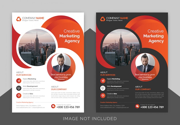 Corporate business flyer poster template with gradient color, brochure cover design layout background