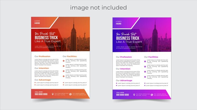 Vector corporate business flyer set design