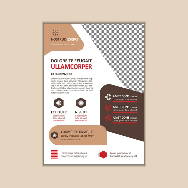 Corporate Business Flyer-sjabloon Eenvoudig en schoon A4-formaat met Bleed Vector-ontwerp