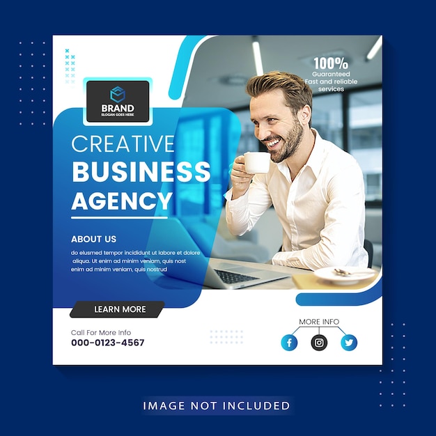 Corporate business flyer social media post instagram template banner for a digital marketing agency.