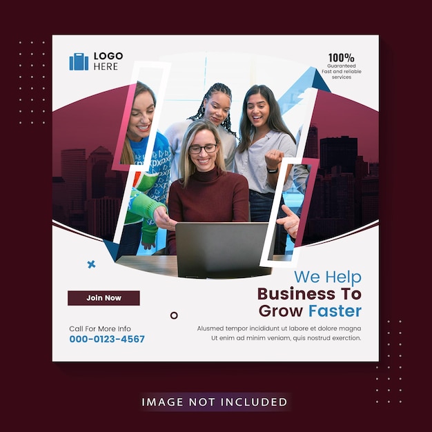 Corporate business flyer social media post instagram template banner for a digital marketing agency.