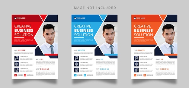 Corporate Business Flyer Template Abstracte kleurrijke thema's in een geometrische vorm flyer met creatieve s