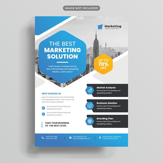 Corporate business flyer template for the best marketing salutation