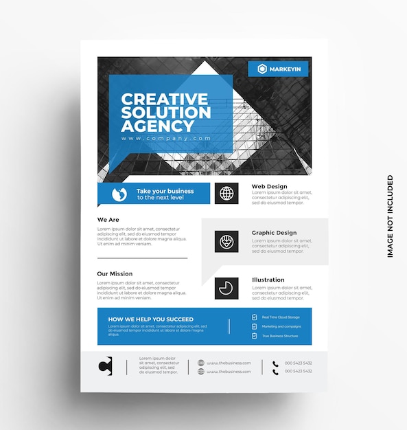 Corporate business flyer template brochure with photo