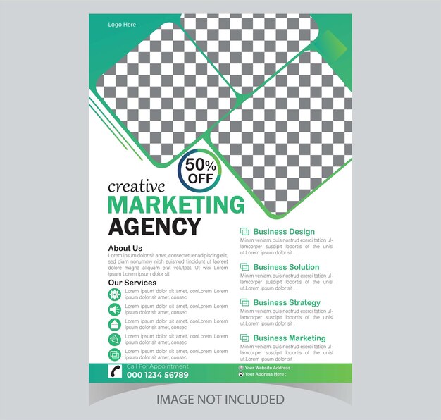 Corporate business flyer template design set Digital marketing agency flyer design