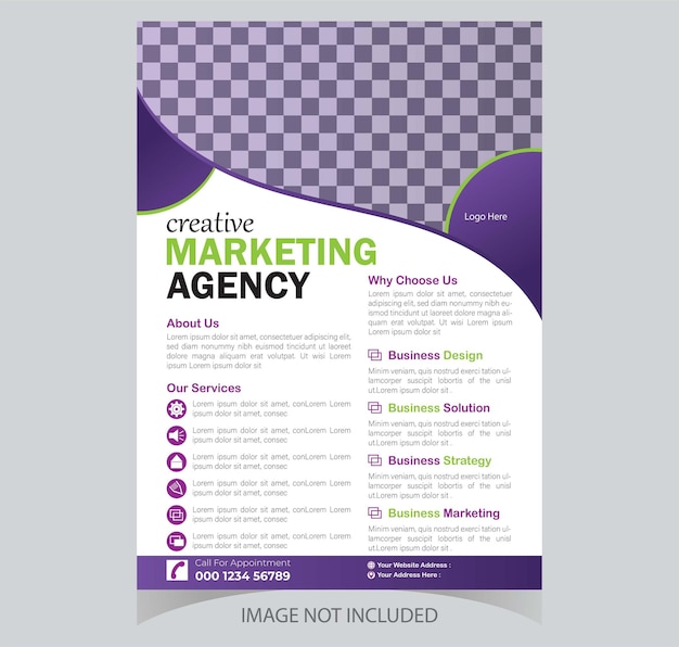 Corporate business flyer template design set Digital marketing agency flyer design
