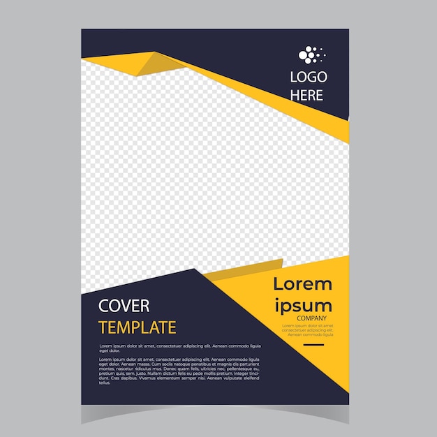 Vector corporate business flyer template design set with blue orange red and yellow color marketing