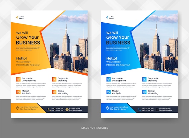 Corporate business flyer template design set