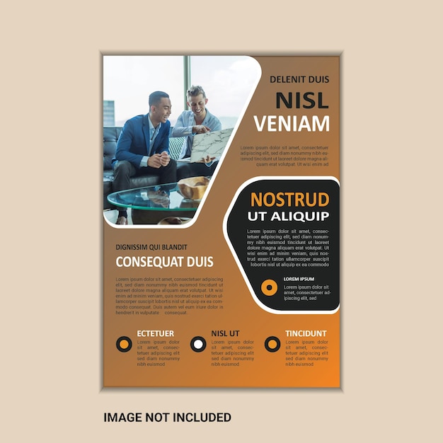 The corporate business flyer template is simple and clean a4 size with bleed vector design