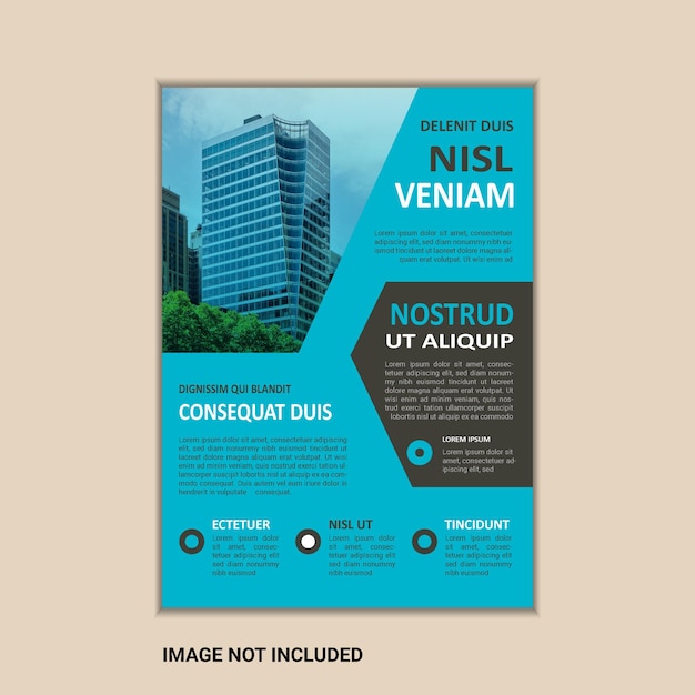 The corporate business flyer template is simple and clean a4 size with bleed vector design