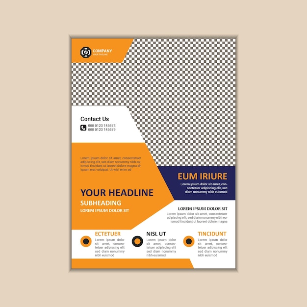 Corporate business flyer template simple and clean a4 size vector design