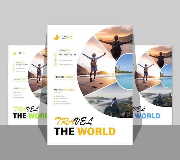 corporate business flyer template travel agency poster template
