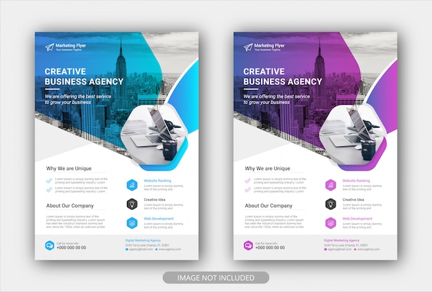 Corporate business flyer template with gradient color