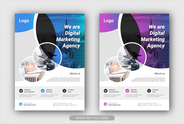 Vector corporate business flyer template with gradient color