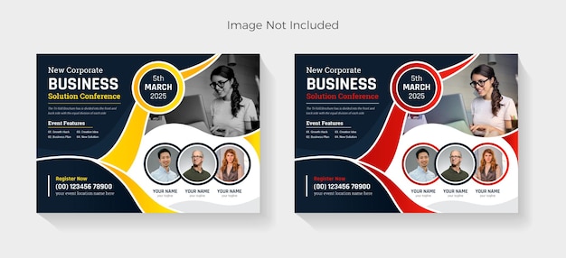 corporate business horizontal conference flyer modern and creative design template