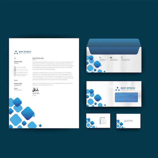 Corporate business identity design vector template stationery