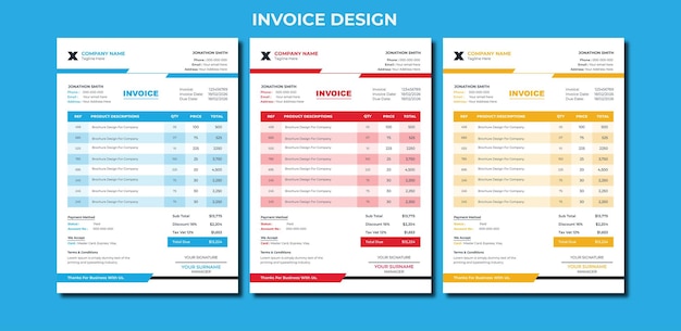 Corporate Business invoice design for corporate office invoicing quotes money bills