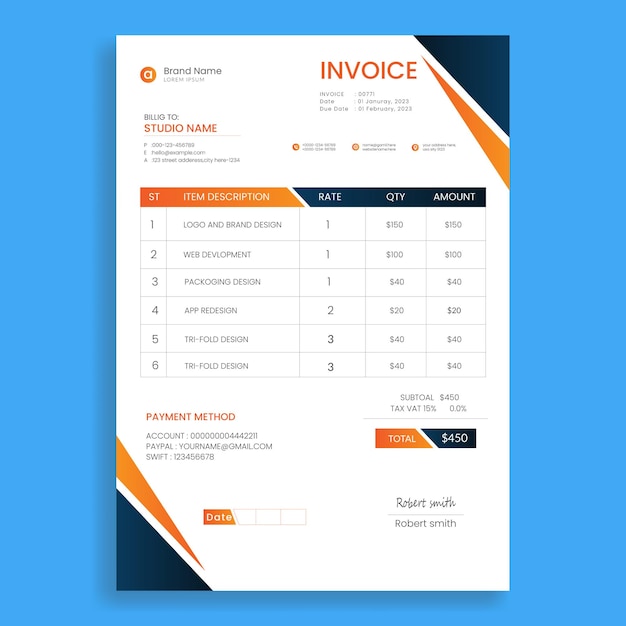 corporate business invoice design