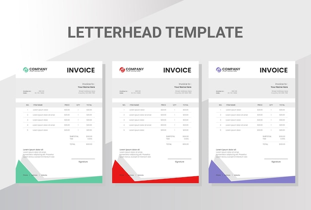 Corporate business invoice template