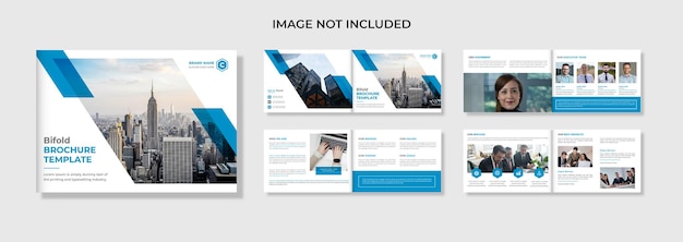 企業のビジネス風景二つ折りビジネス提案パンフレットデザインテンプレートプレミアムベクトル