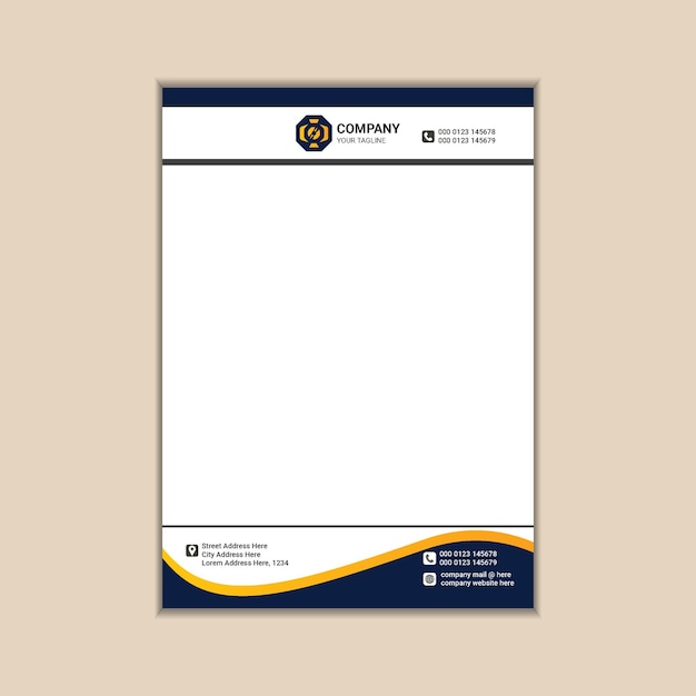Corporate business letterhead a4 size with bleed vector design