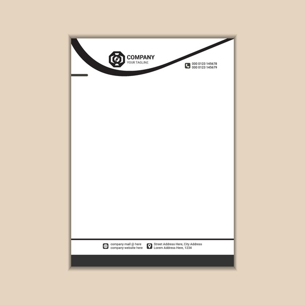 Vector corporate business letterhead a4 size with bleed vector design