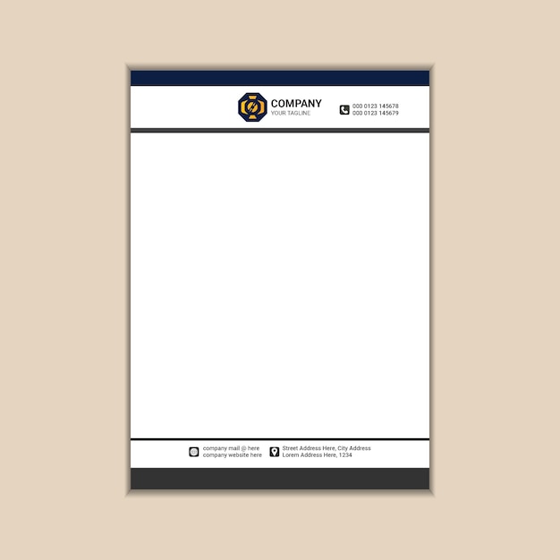 Vector corporate business letterhead a4 size with bleed vector design