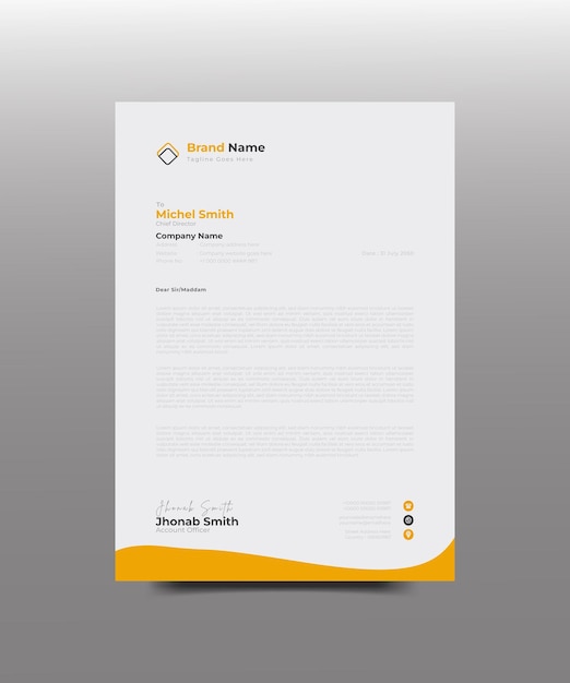 Corporate business letterhead design and branding identity design template