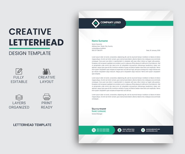 Corporate business letterhead design template