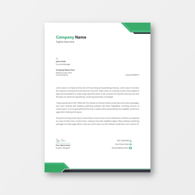 Corporate business letterhead design