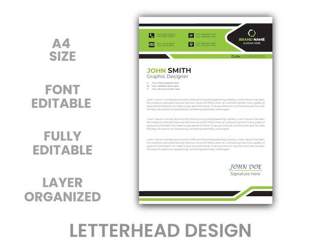 Vector corporate business letterhead design