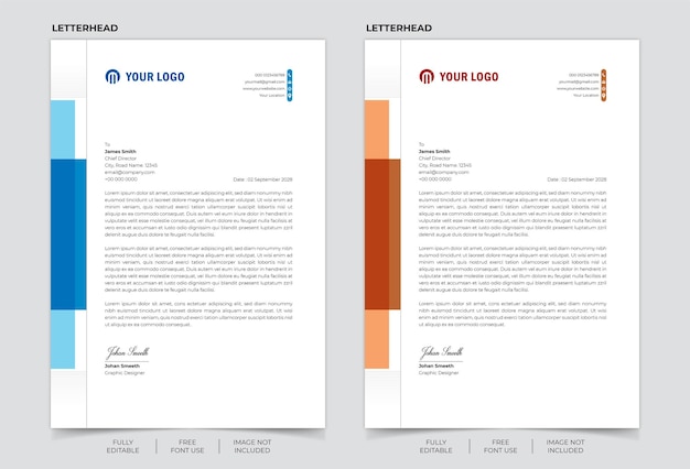 Corporate or business letterhead template design premium