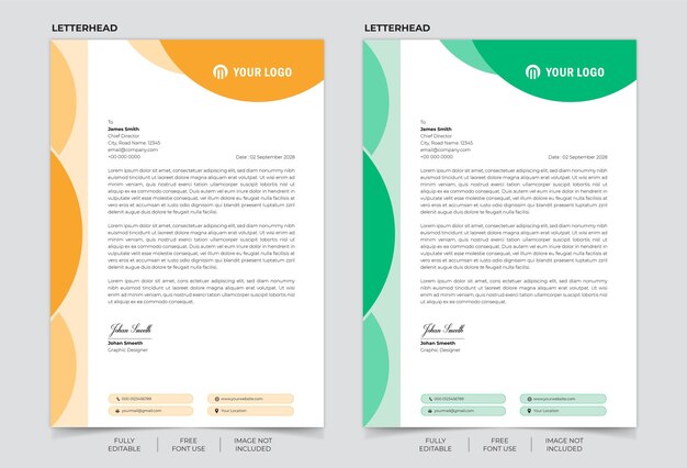 Corporate or business letterhead template design Premium