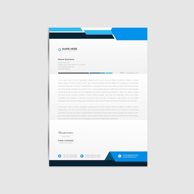 corporate business letterhead template design  vector