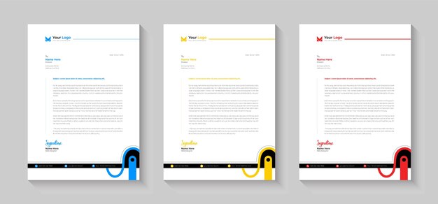 Vector corporate business letterhead template design03