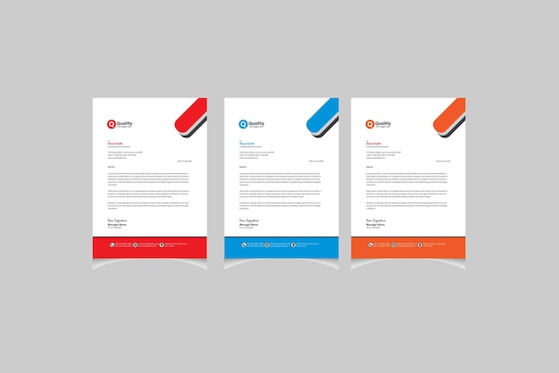 Corporate Business letterhead template with A4 size stationary item modern letterhead.