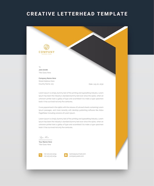 Corporate business letterhead template