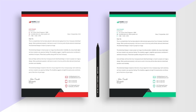 Corporate business letterhead template