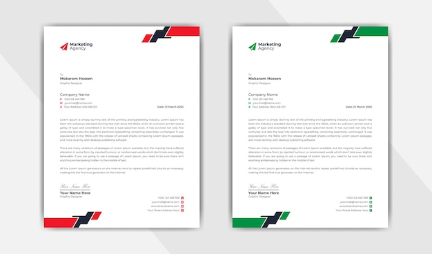 Vector corporate business letterhead template