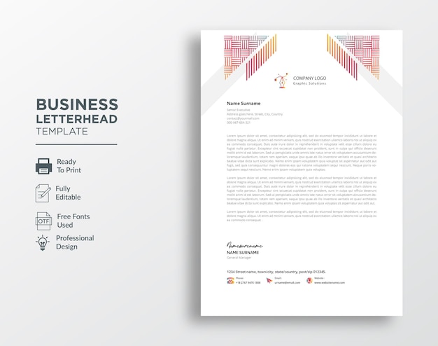 Corporate business letterhead template