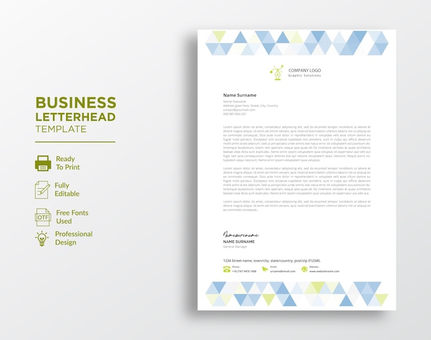 Corporate business letterhead template