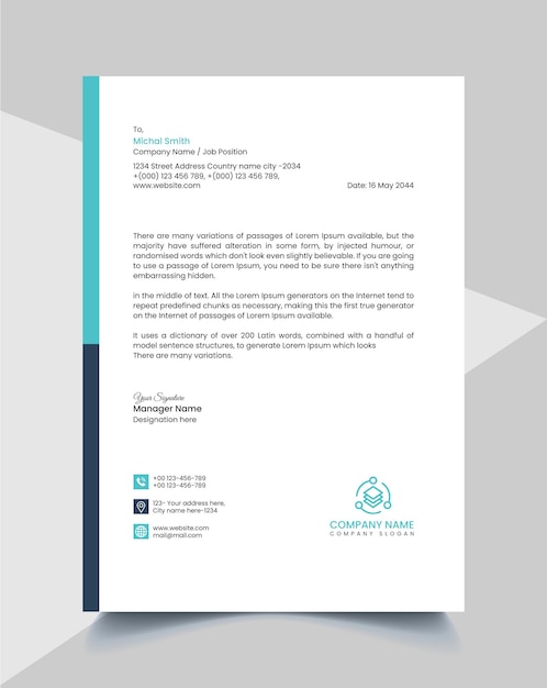 Corporate Business Letterhead Vector Template