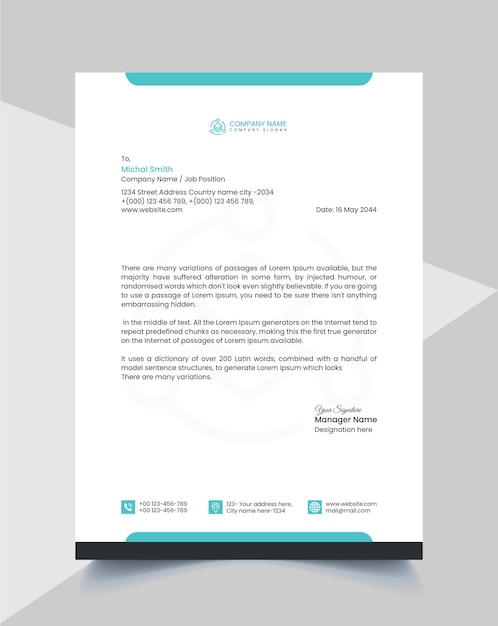 Corporate Business Letterhead Vector Template