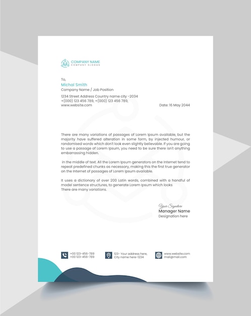 Corporate Business Letterhead Vector Template